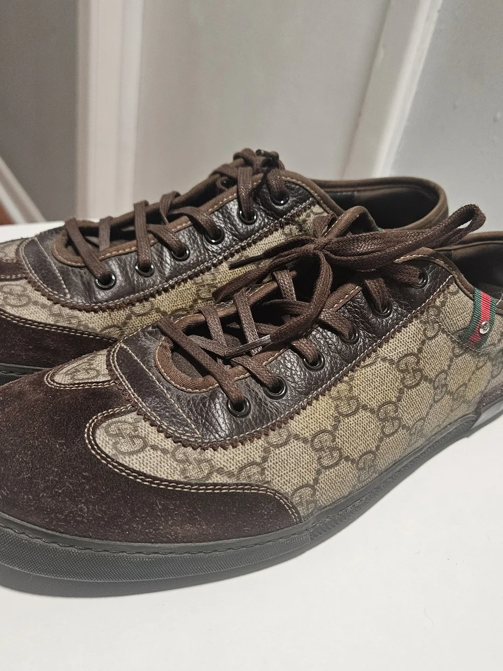Gucci Brown Men's Lace-Up Casual Sneakers
